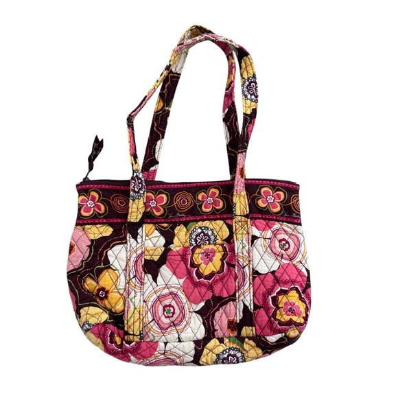 Vera Bradley Buttercup Double Handle Shoulder Tote Handbag Top Zip Close - Picture 1 of 10